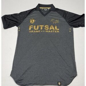 Pele Futsal Grand Master Black Soccer Futbol Jersey Black Gold Size Men's Small